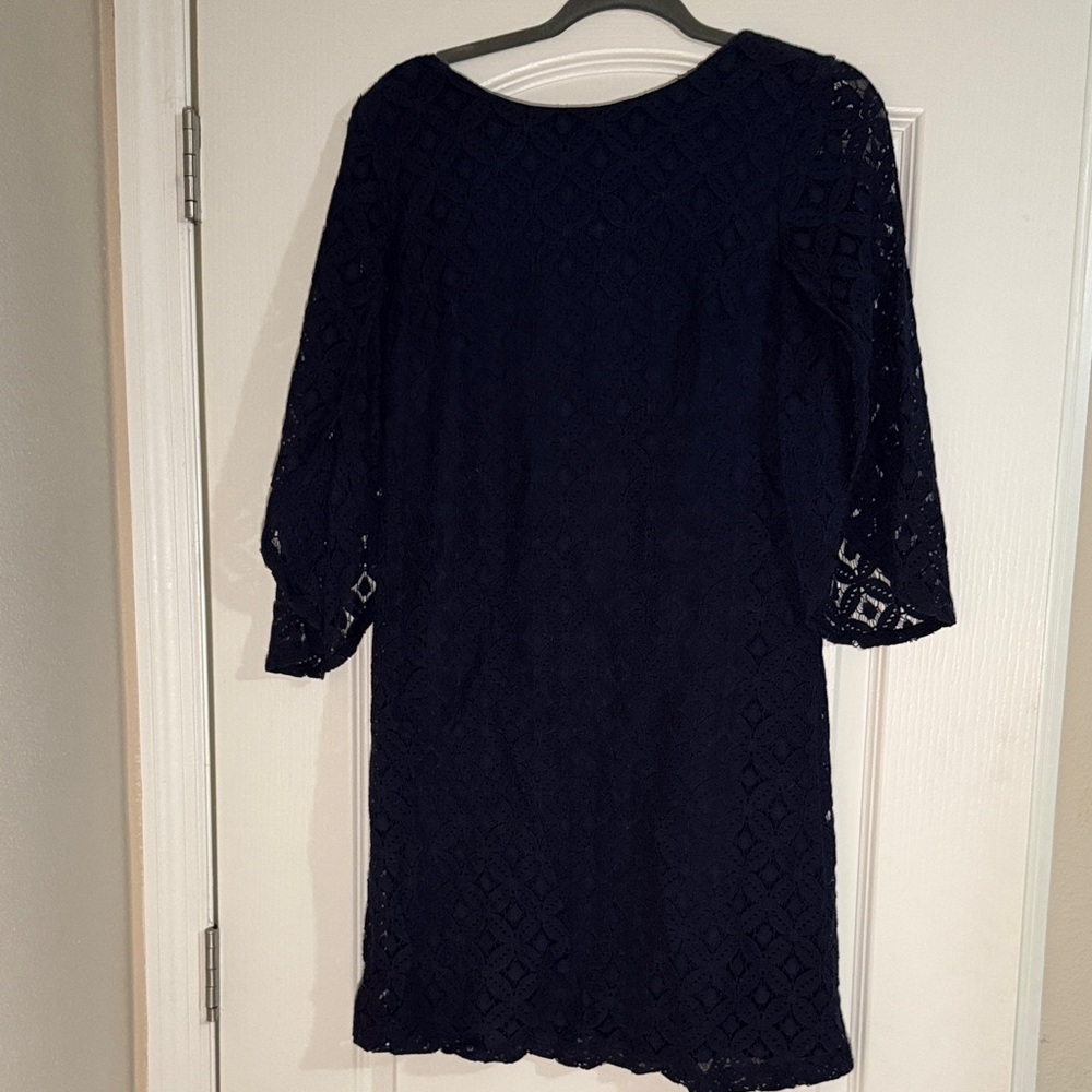 Elegant Navy Lace Dress